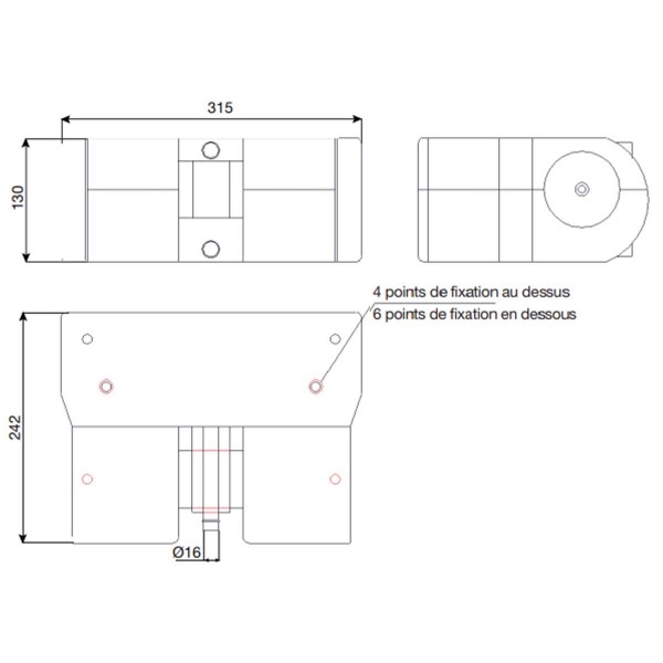 dimensions Aérotherme Zénith à 4 buses - N°4 - comptoirnautique.com