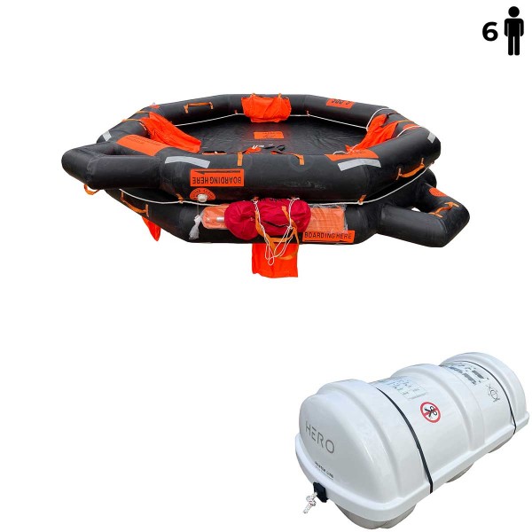 Radeau de survie SOLAS HERO OPEN ORIL - plateforme de sauvetage pour 6 personnes - N°2 - comptoirnautique.com