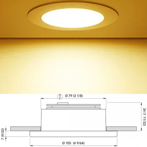 AURÉOLA DE TECTO BRANCO ANDREAS AÇO INOXIDÁVEL POLIDO - N°3 - comptoirnautique.com