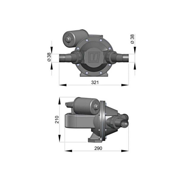 Pompe à membranes pour eaux usées EMP140 - 24V - 27 L/min - N°2 - comptoirnautique.com