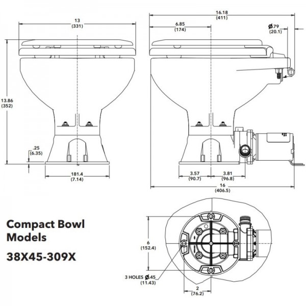 Elektrisches WC Quiet Flush Magnetventil 24V - Kompakte Schüssel - N°4 - comptoirnautique.com