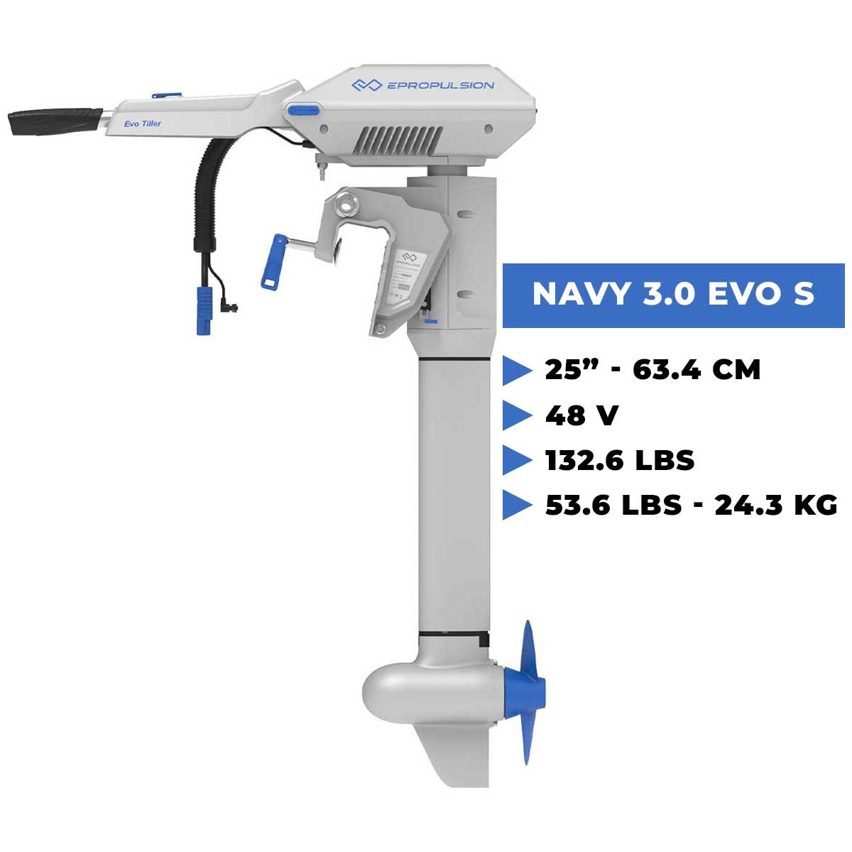 Moteur électrique Navy 3.0 Evo arbre court avec barre franche