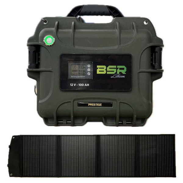 BSR-VALG2-12100SOL - Pack valise lithium Prestige LifePo4 Gen2 12V-100A 1 sortie + panneau solaire pliant 120W - N°1 - comptoirnautique.com