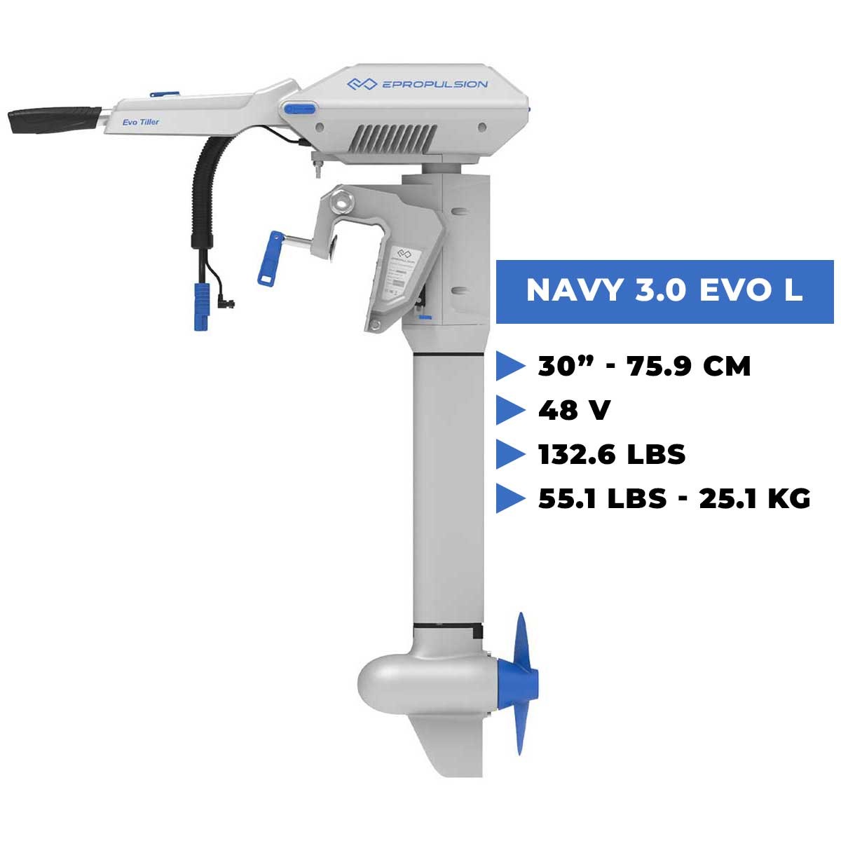 Moteur électrique Navy 3.0 Evo arbre long avec barre franche