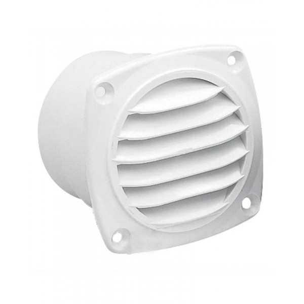 Straight white air intake with 92 x 92 mm collar - N°1 - comptoirnautique.com