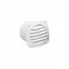 Straight white air intake with collar 126 x 126 mm