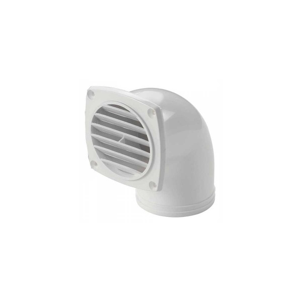 Presa d'aria bianca a 90° con collare 92 x 92 mm - N°1 - comptoirnautique.com
