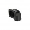 Air intake 90° black with collar 92 x 92 mm