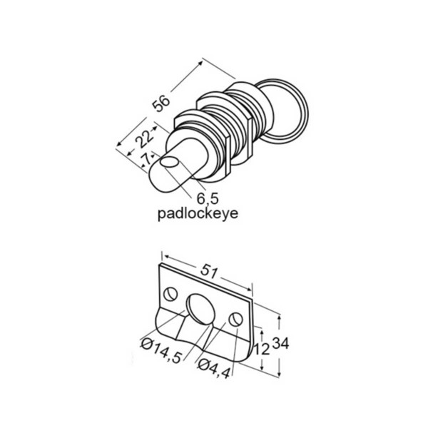 Dispositivo di bloccaggio in acciaio inox - N°2 - comptoirnautique.com