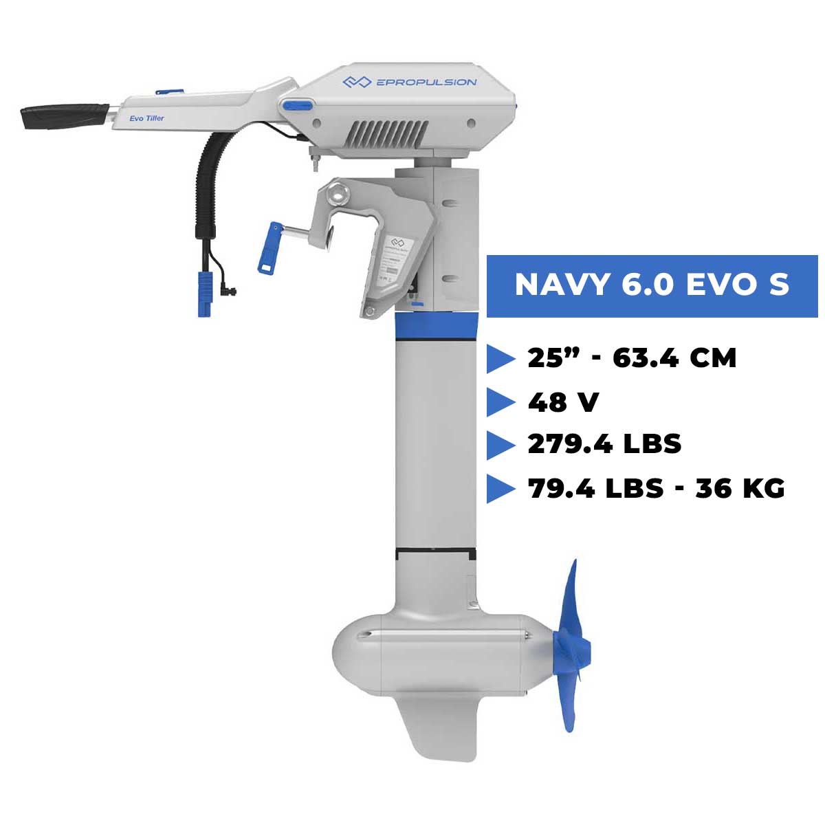 Moteur électrique Navy 6.0 Evo arbre court et barre franche evo