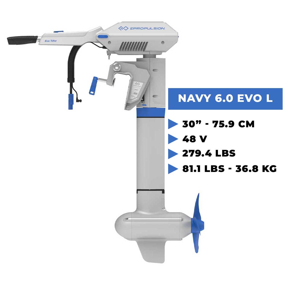 Moteur électrique Navy 6.0 Evo arbre long avec barre franche evo