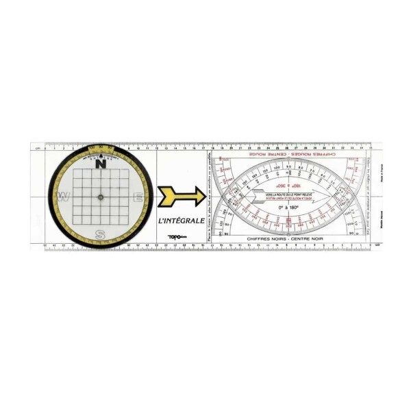 1990016 - Règle rapporteur intégrale Topoplastic - N°1 - comptoirnautique.com