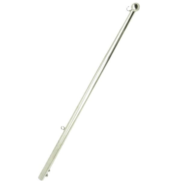 Asta per bandiera in acciaio inox con sfera - 61 cm - N°2 - comptoirnautique.com
