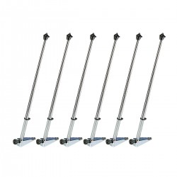 Hampe de pavillon inox - 50 cm - Ø 14 mm + support (x6)