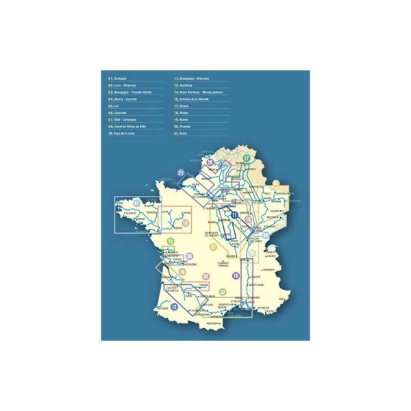 Mappa delle vie d'acqua della Francia - N°2 - comptoirnautique.com