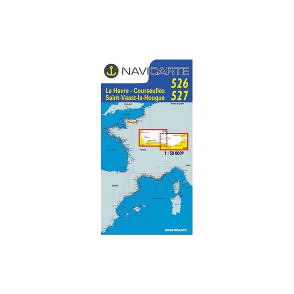 Cartes marines pliées Navicarte - N°526 + 527 : Le Havre - St-Vaast - La Houge - N°5 - comptoirnautique.com