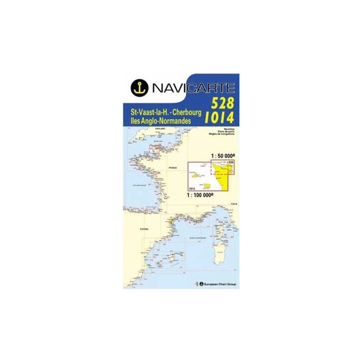 Cartes marines pliées Navicarte - Manche N°528 + 1014 : St Vaast - Iles anglo-normandes