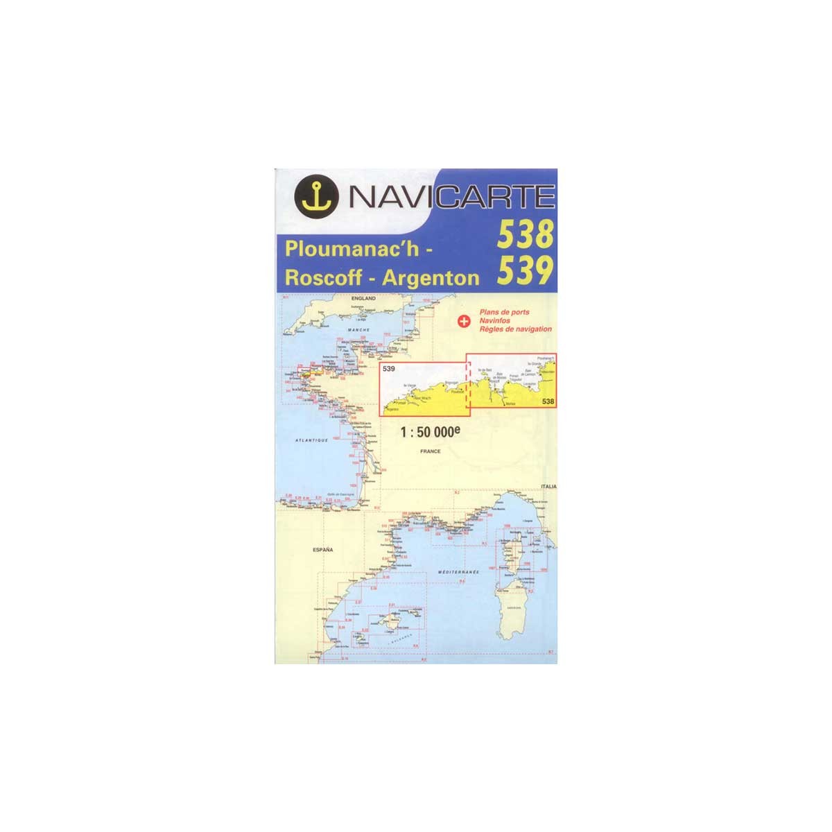 Cartes marines pliées Navicarte - N°538 + 539 : Ploumanac’h - Ile de Batz - Portsal