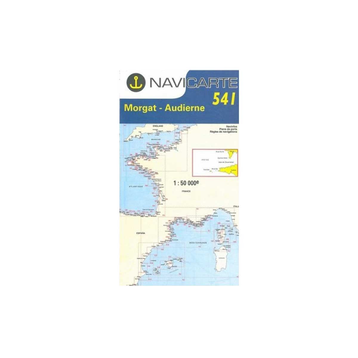 Cartes marines pliées Navicarte - Atlantique zone de navigation :  N°541 : Morgat - Audierne - Ile de Sein - 1/50 000