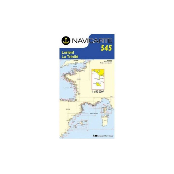 Cartes marines pliées Navicarte - Atlantique zone de navigation :  N°545 : Lorient - La Trinité - Belle Ile - Houat - 1/50 000 - N°9 - comptoirnautique.com