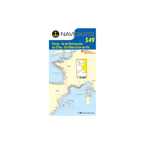 Cartes marines Navicarte - Atlantique zone de navigation :  N°549 : Pornic - St Gilles Croix de Vie - Noirmoutier - 1/50 000 - N°17 - comptoirnautique.com