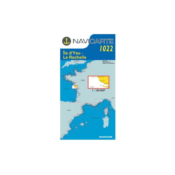 Cartes marines pliées Navicarte - Atlantique N°1022 : Ile d’Yeu - La Rochelle - Les Sables d’Olonne - 1/100 000 - N°19 - comptoirnautique.com