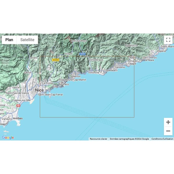 Carte marine pliée Navicarte Méditerranée (France) zone de navigation N°500 : Nice - San Remo - N°2 - comptoirnautique.com