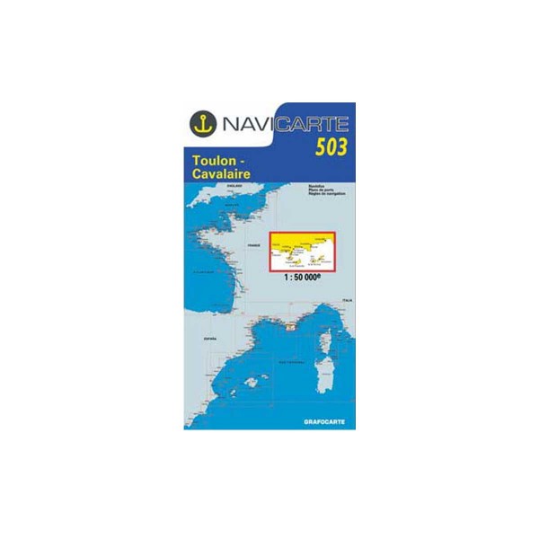 Carte marine pliée Navicarte Méditerranée (France) N°503 : Toulon - Cavalaire - Iles d’Hyères - 1/50 000 - N°7 - comptoirnautique.com