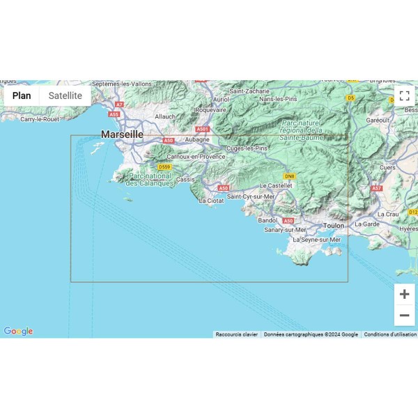 - Carta náutica dobrada do Mediterrâneo (França) - N°10 - comptoirnautique.com