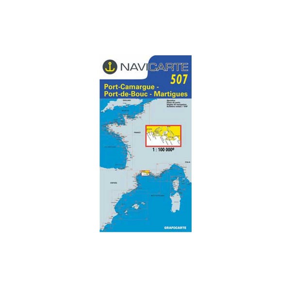 Carte marine pliée Navicarte Méditerranée (France) N°507 : Port Camargue - Port de Bouc - 1/100 000 - N°13 - comptoirnautique.com