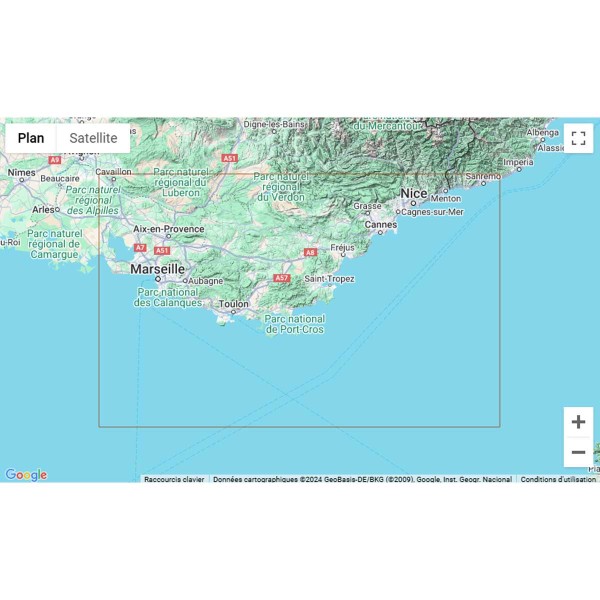 Carte marine pliée Navicarte Méditerranée (France) zone de navigation N°R1 : Marseille - San Remo - N°24 - comptoirnautique.com