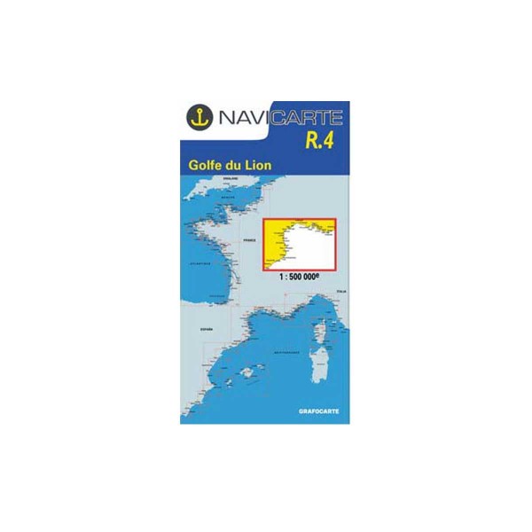 Carte marine pliée Navicarte Méditerranée (France) N°R4 : Golfe du Lion - Marseille - Barcelone - 1/500 000 - N°27 - comptoirnautique.com