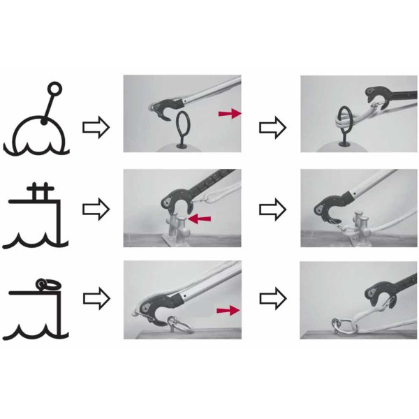 Telescopic boat hook-mooring lines - N°8 - comptoirnautique.com