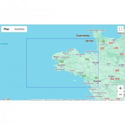Carte marine pliée SHOM - Hauturière 7076L : De St Malo à St Nazaire - 1 : 350 000 zone de navigation