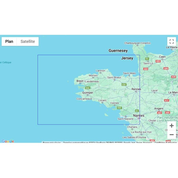 Carte marine pliée SHOM - Hauturière 7076L : De St Malo à St Nazaire - 1 : 350 000 zone de navigation - N°2 - comptoirnautique.com
