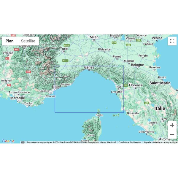 Carte marine pliée SHOM - Hauturière 7229L : De Nice à Piombino - 1 : 250 000 zone de navigation - N°5 - comptoirnautique.com