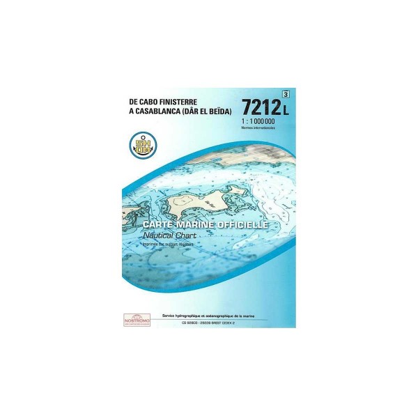 Carte marine pliée SHOM - Hauturière 7212L : De Cabo Finisterre à Casablanca (Dâr el Beïda) 1 : 100 000 - N°10 - comptoirnautique.com