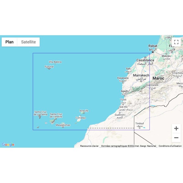 Carte marine pliée SHOM - Hauturière 7270L : de Casablanca au Cap Juby - 1 : 1 000 000 zone de navigation - N°20 - comptoirnautique.com