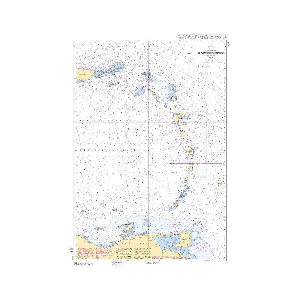 Carte marine pliée SHOM - Hauturière 7475L : de Puerto Rico à Trinidad - 1 : 1 000 000 dépliée - N°23 - comptoirnautique.com