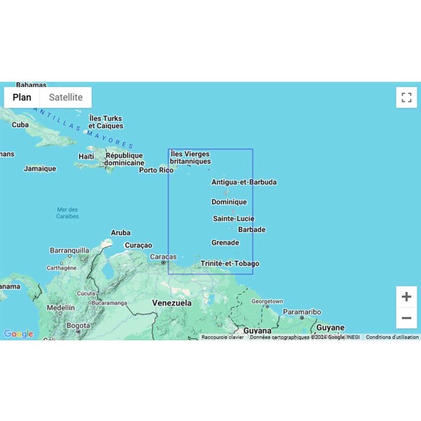 Carte marine pliée SHOM - Hauturière 7475L : de Puerto Rico à Trinidad - 1 : 1 000 000 zone de navigation - N°24 - comptoirnautique.com