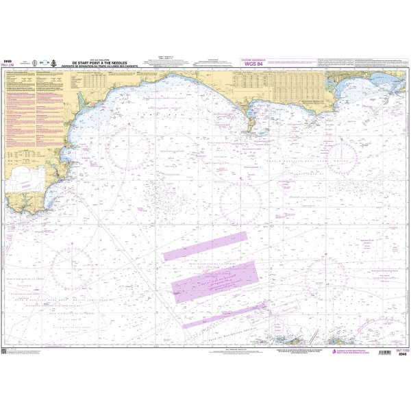Carte marine pliée SHOM - Manche - 6940L : Côte sud d'Angleterre - De Start Point à The Needles dépliée - N°18 - comptoirnautique.com