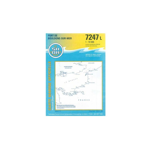 Carte marine pliée SHOM - Manche - 7247L : Port de Boulogne-sur-Mer 1 : 10 000 - N°28 - comptoirnautique.com