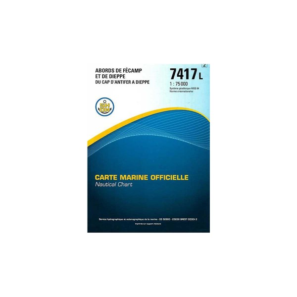 Carte marine pliée SHOM - Manche - 7417L : Abords de Fécamp et de Dieppe - Du Cap d'Antifer à Dieppe 1 : 75 000 - N°49 - comptoirnautique.com