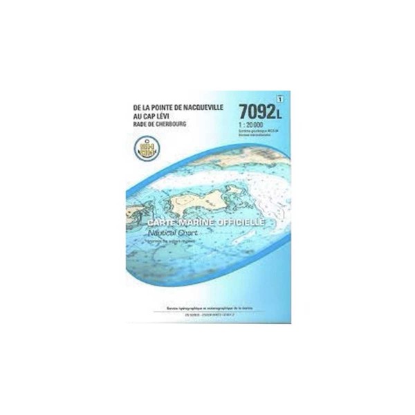 Carte marine pliée SHOM - Manche 7092L : De la Pointe de Nacqueville au Cap Lévi - Rade de Cherbourg 1 : 20 000 - N°7 - comptoirnautique.com