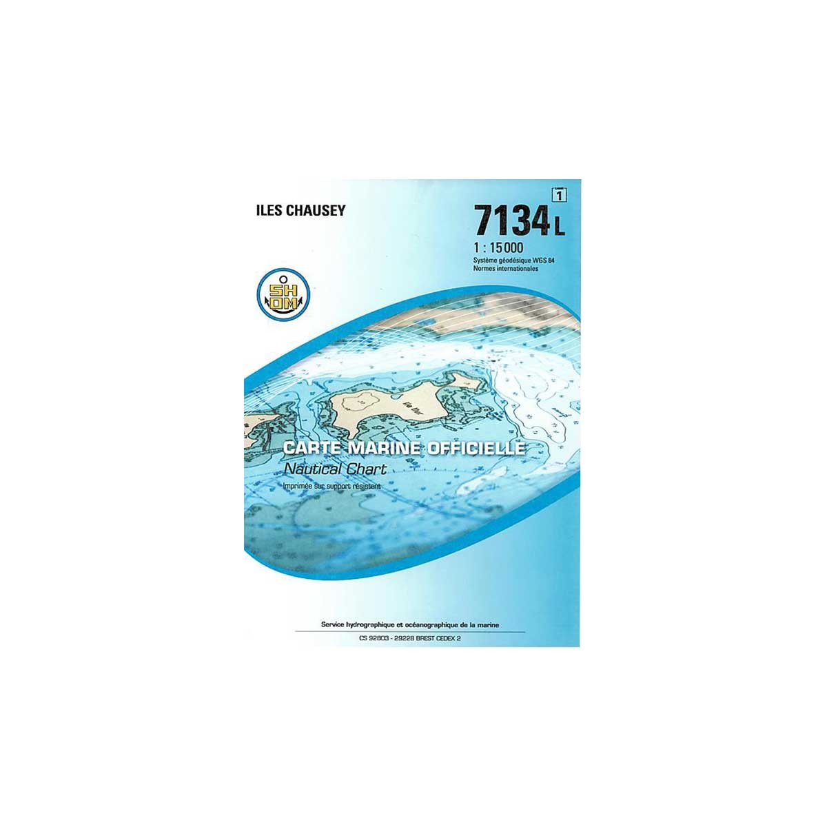 Carte marine pliée SHOM - Manche 7134L : Iles Chausey 1 : 15 000