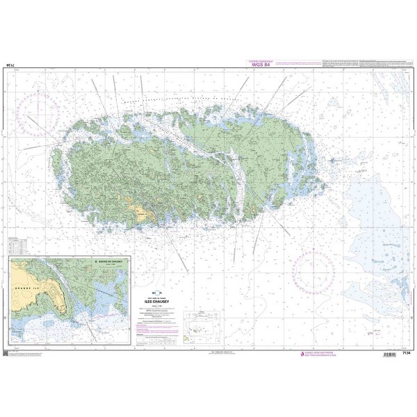 Carte marine pliée SHOM - Manche 7134L : Iles Chausey dépliée - N°21 - comptoirnautique.com