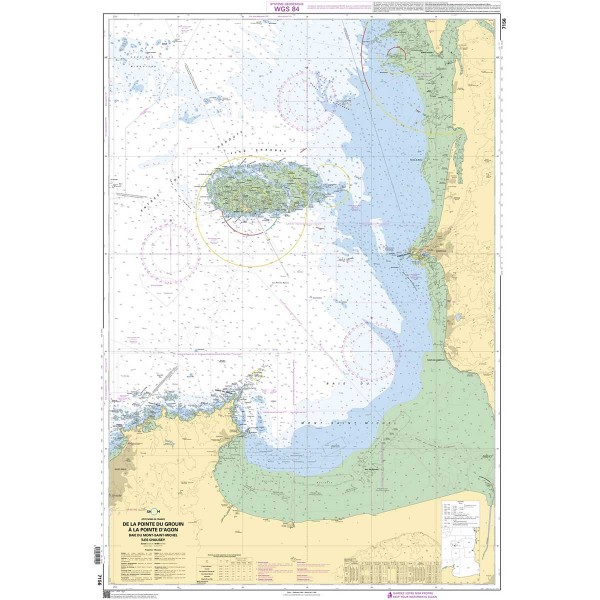 Carte marine pliée SHOM - Manche 7156L : Pointe du Grouin à la Pointe d'Agon dépliée - N°24 - comptoirnautique.com