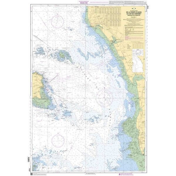 Carte marine pliée SHOM - Manche 7157L : De la Pointe d'Agon au Cap de Carteret - Passage de la Déroute  dépliée - N°27 - comptoirnautique.com