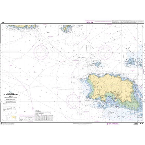Carte marine pliée SHOM - Manche 7160L : De Jersey à Guernsey dépliée - N°33 - comptoirnautique.com