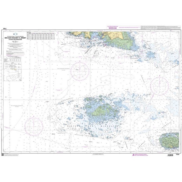 Carte marine pliée SHOM - Manche 7161L : Des îles Chausey à Jersey - Plateau des Minquiers dépliée - N°36 - comptoirnautique.com